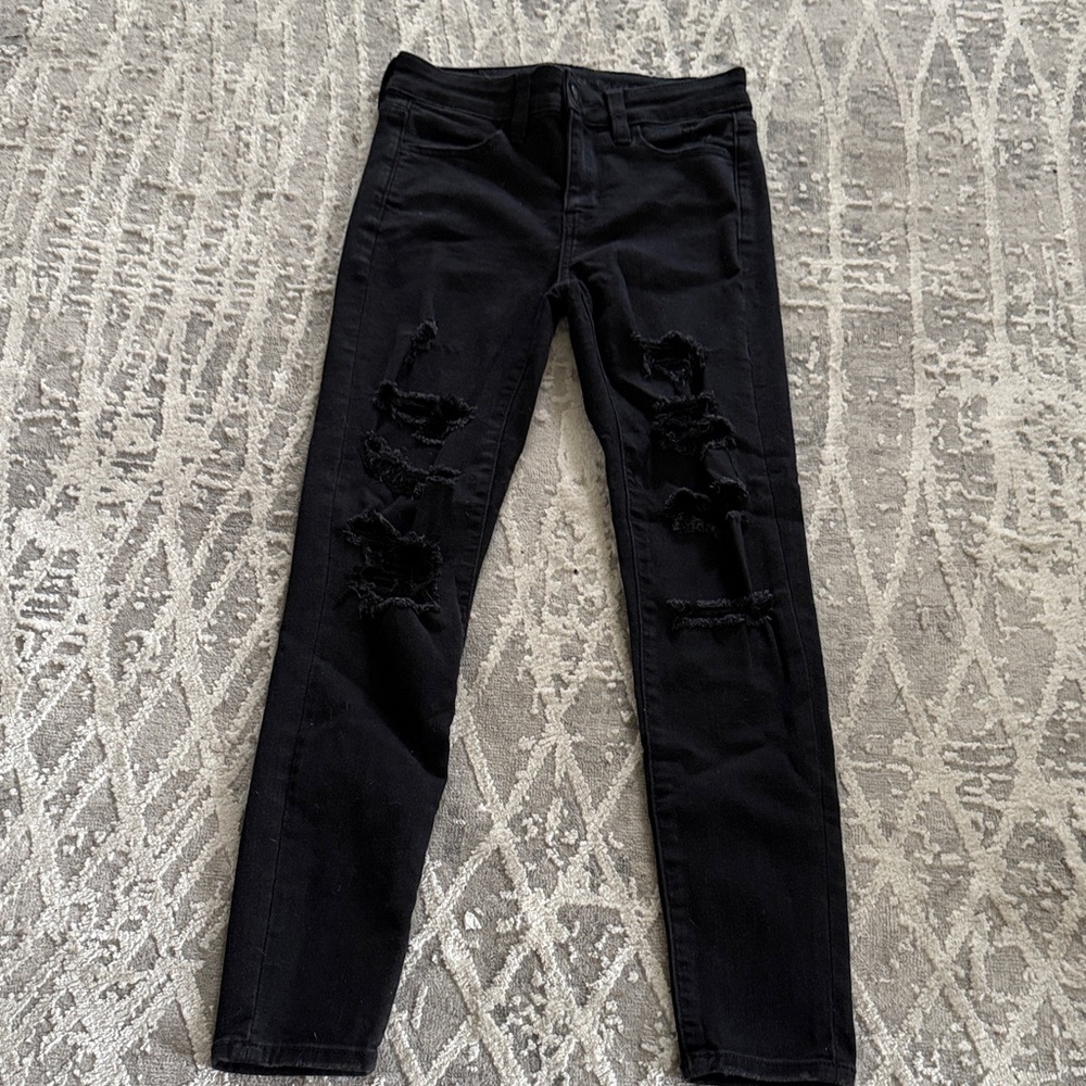American Eagle Black Distressed Women Jeans
